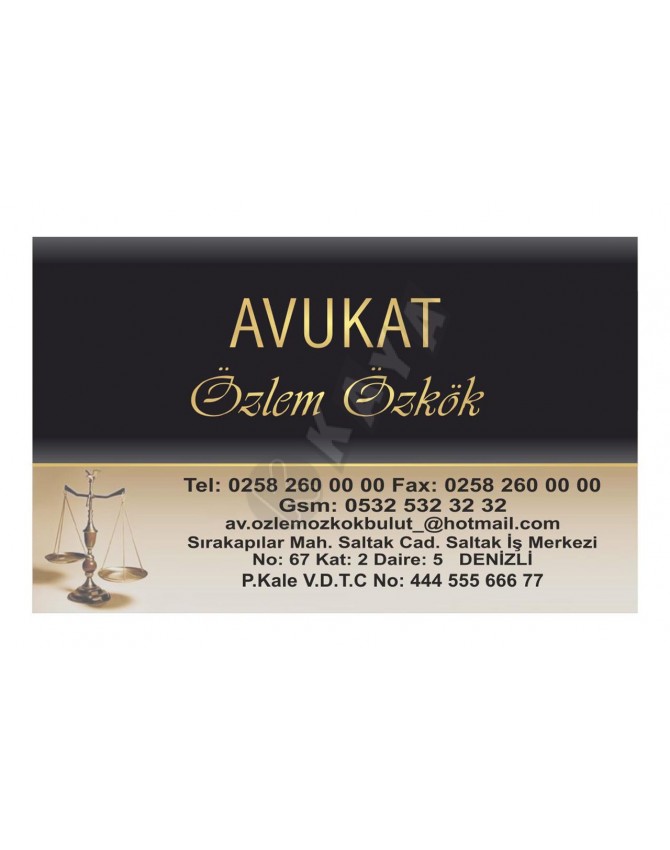 ALTIN YALDIZLI KARTVİZİT - Av. Özlem ÖZKÖK